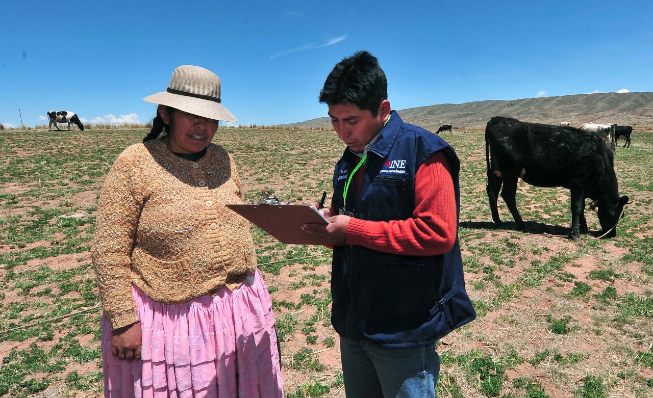 Bolivian census official notes down information. Photo: La Razón.